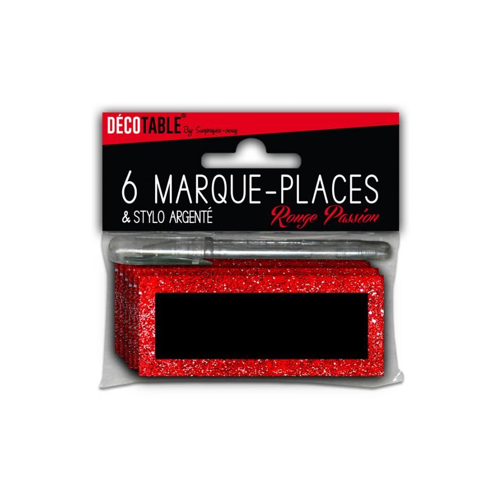 6 marques places paillettes avec stylo