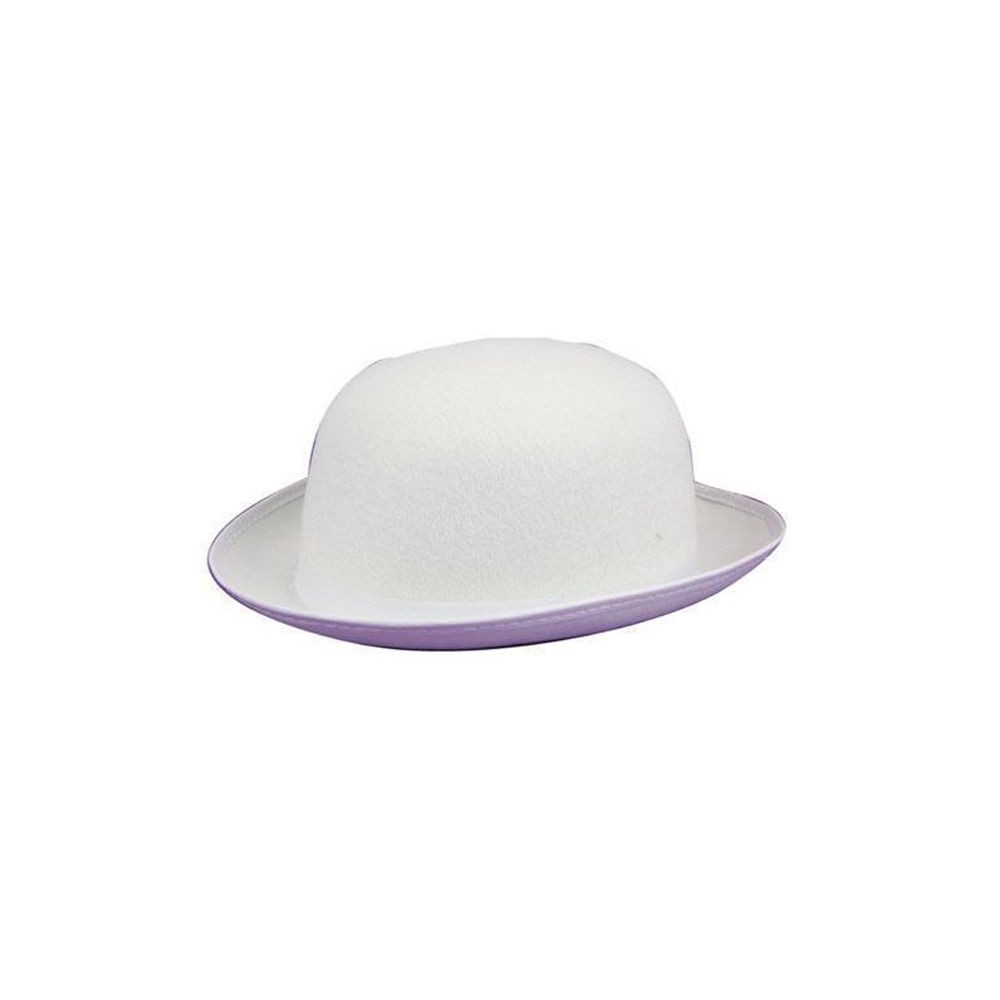 Chapeau melon feutre blanc