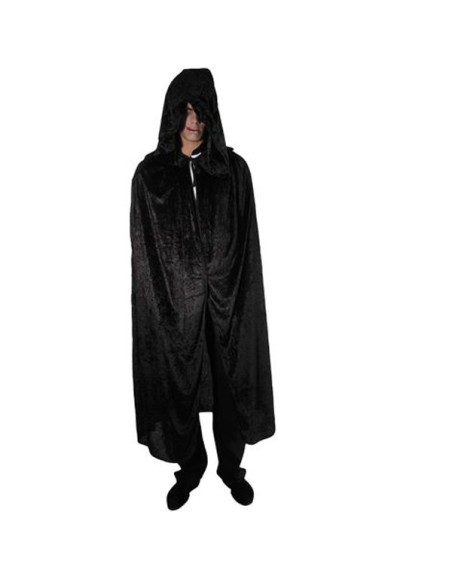 Cape noire velours avec capuche