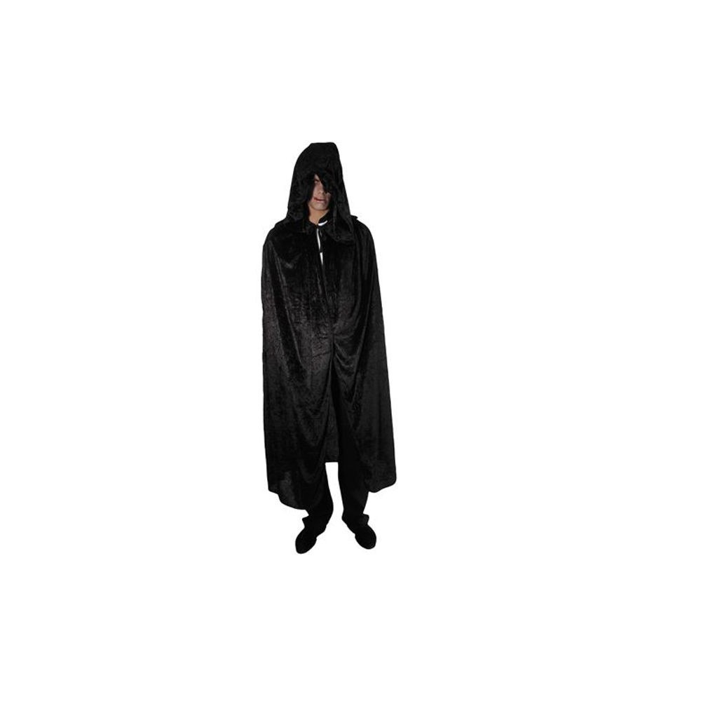 Cape noire velours avec capuche