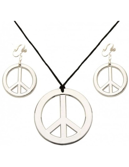 Boucles d'oreille et collier peace and love