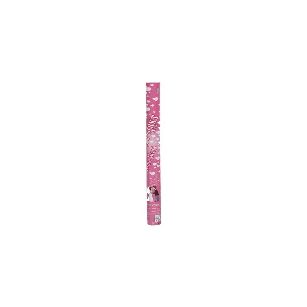 Canon confettis coeurs blancs