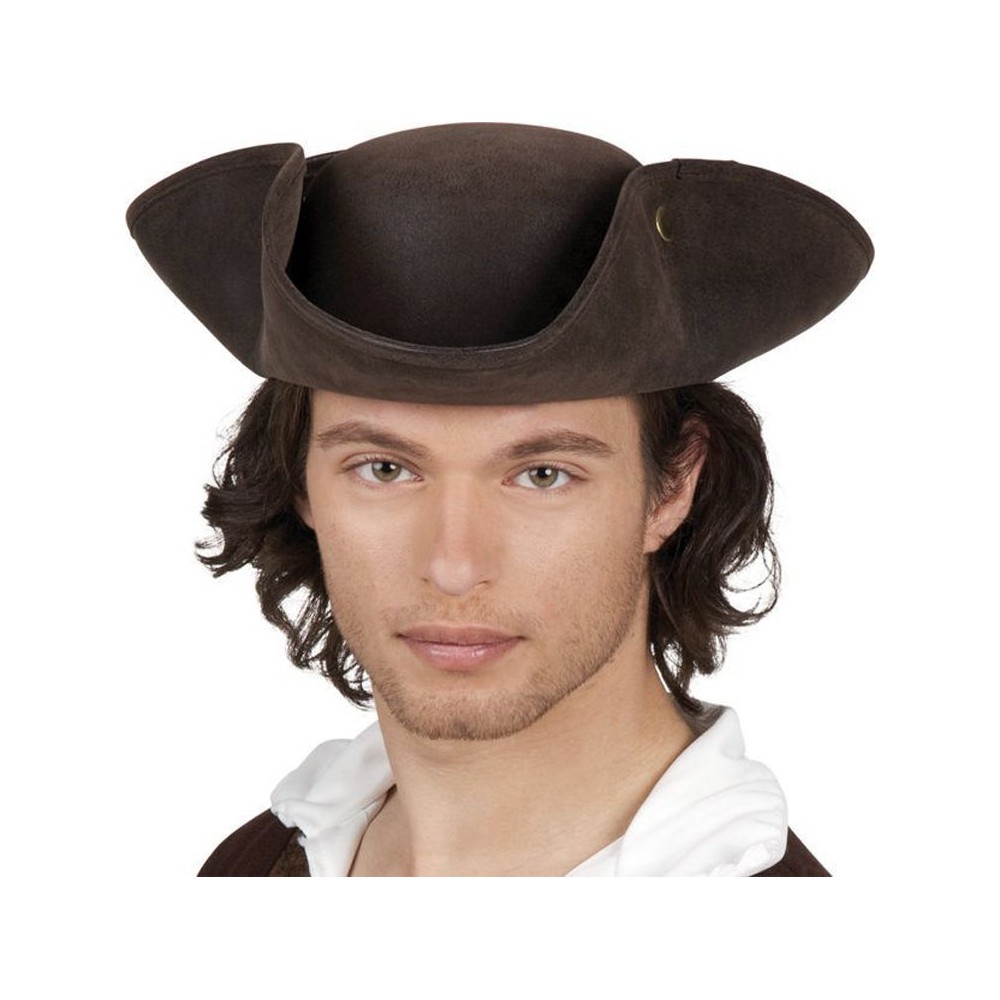 Tricorne marron pirate
