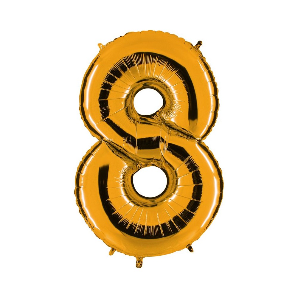 Ballon chiffre 8 or géant