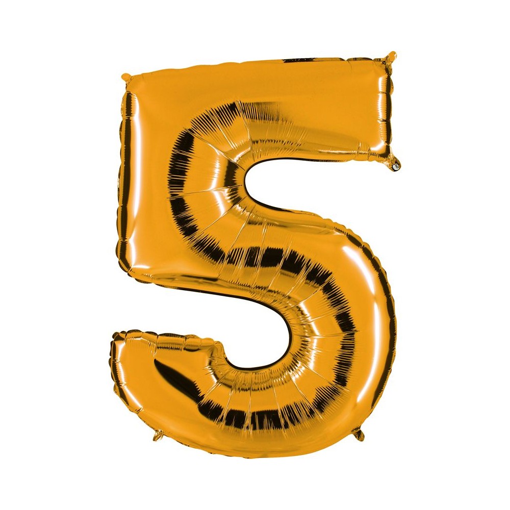 Ballon chiffre 5 or géant