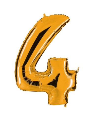 Ballon chiffre 4 or géant
