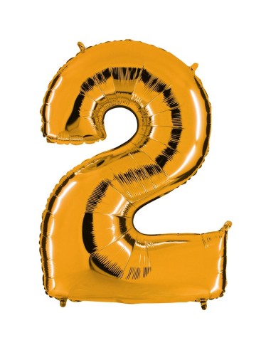 Ballon chiffre 2 or géant