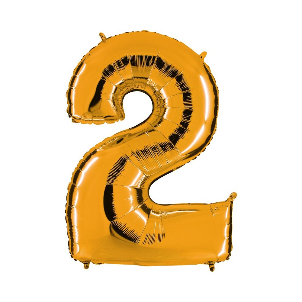 Ballon chiffre 2 or géant