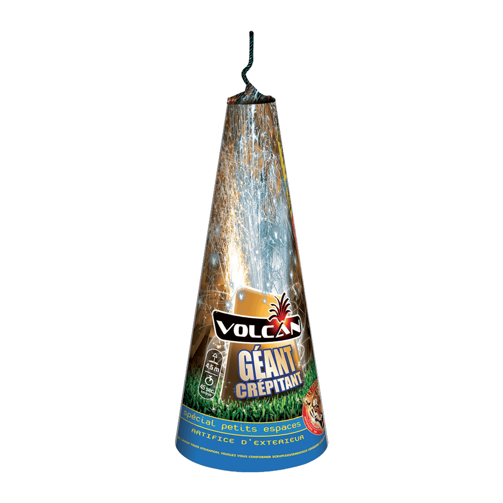Artifice volcan géant argent