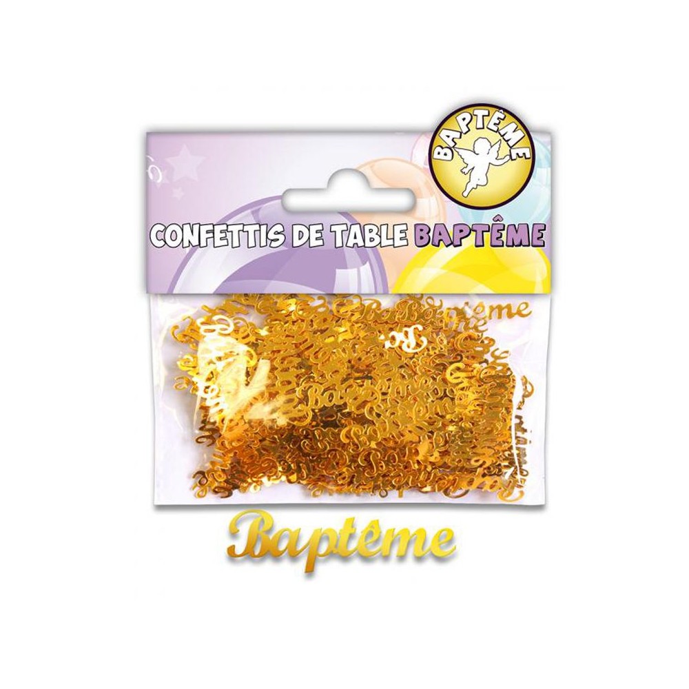 Confettis de table Baptême or
