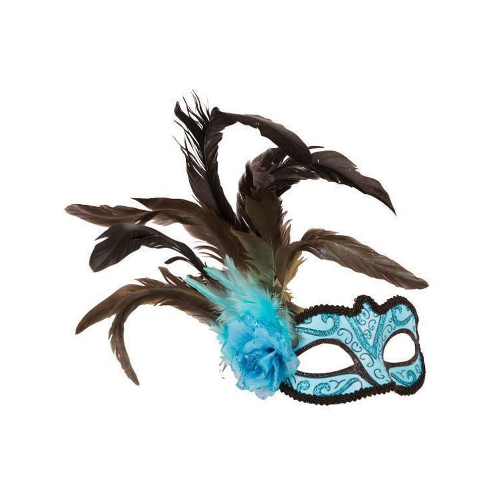 Loup avec fleur et plumes