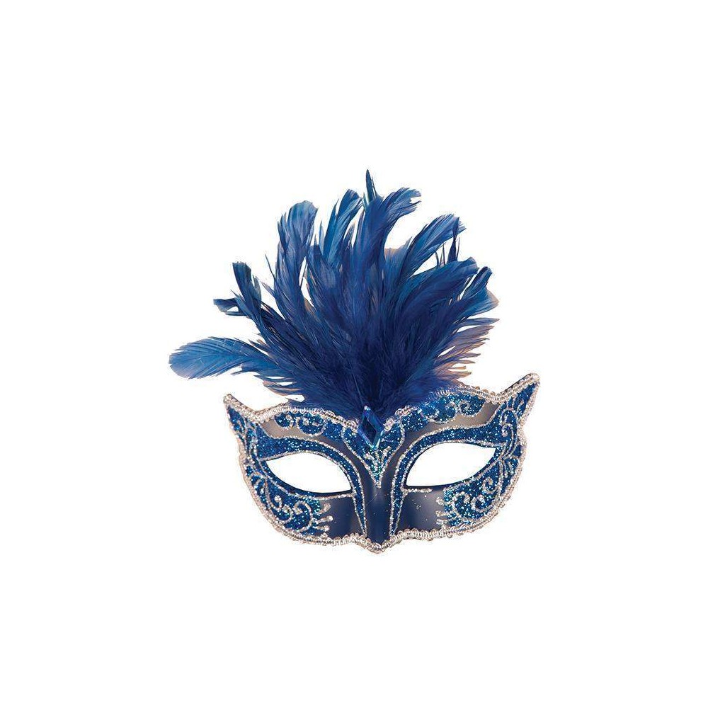 Loup bleu et doré à plumes