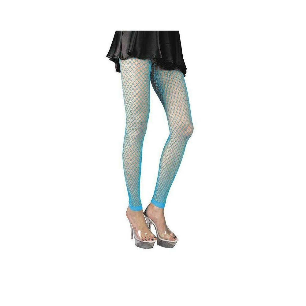 Legging résille bleu fluo