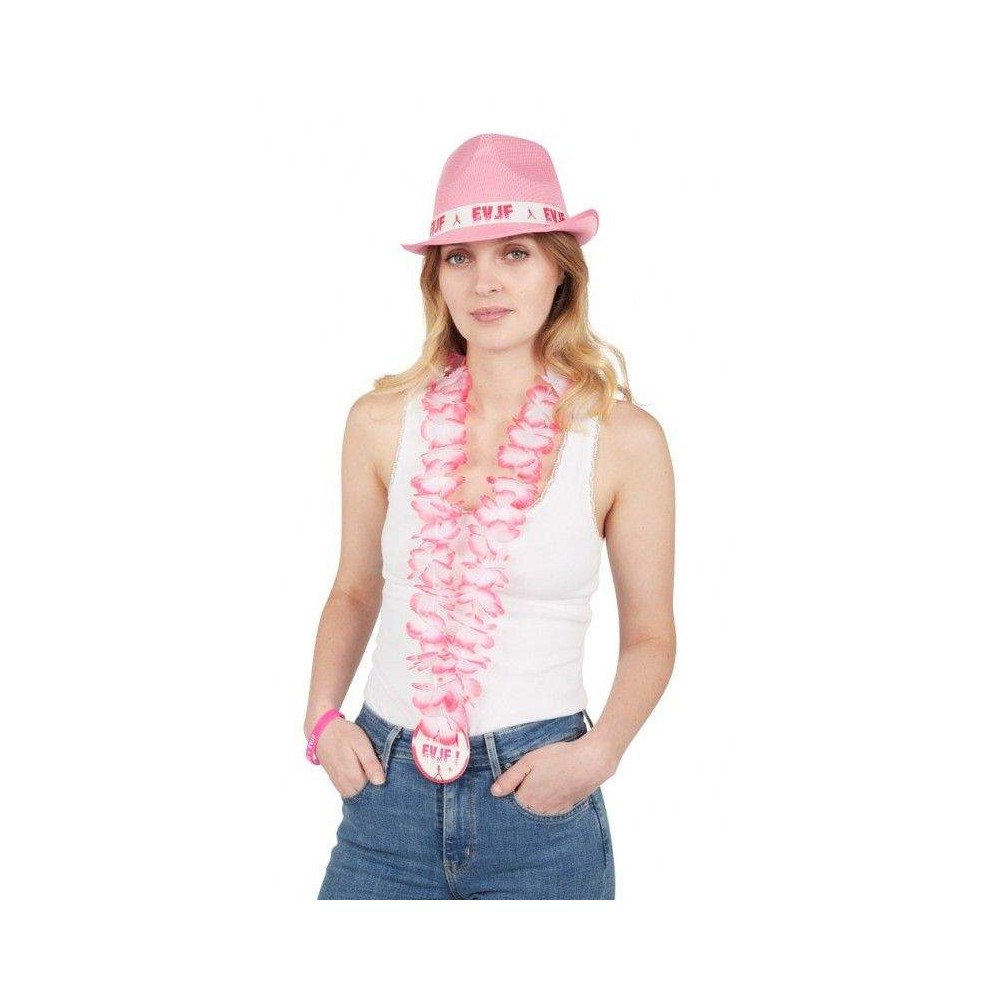 Collier fleur Hawaï rose Team EVJF