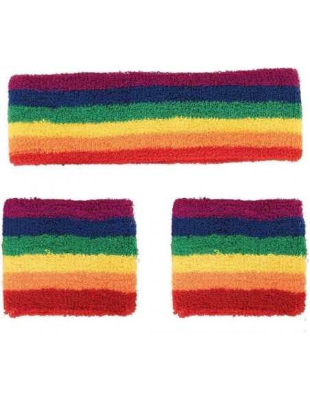 Set bandeau et poignets arc-en-ciel