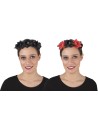 Bandeau à fleurs avec petites tête de mort