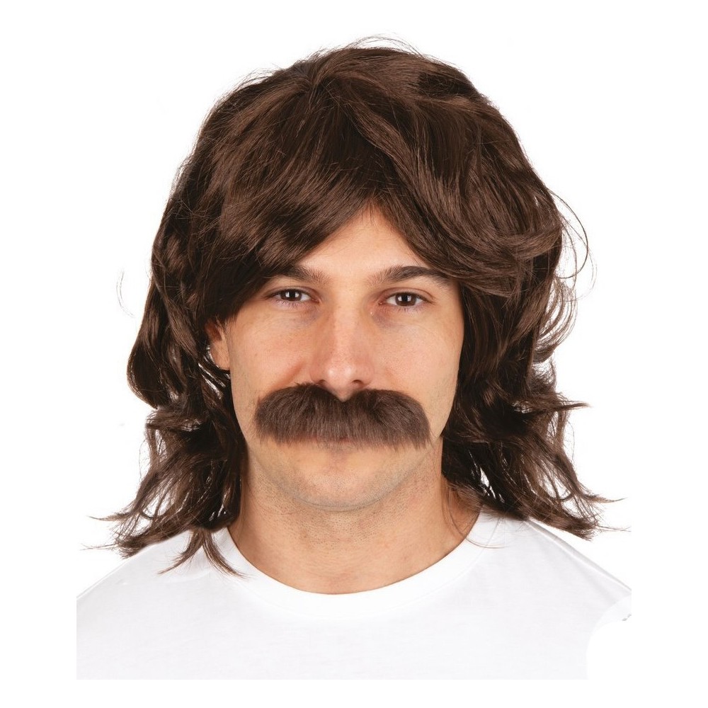Perruque 70's avec moustache
