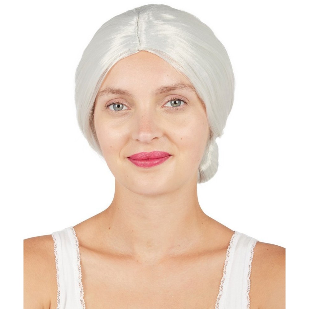 Perruque chignon gris