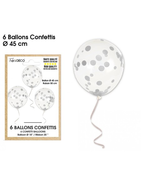 6 ballons confettis