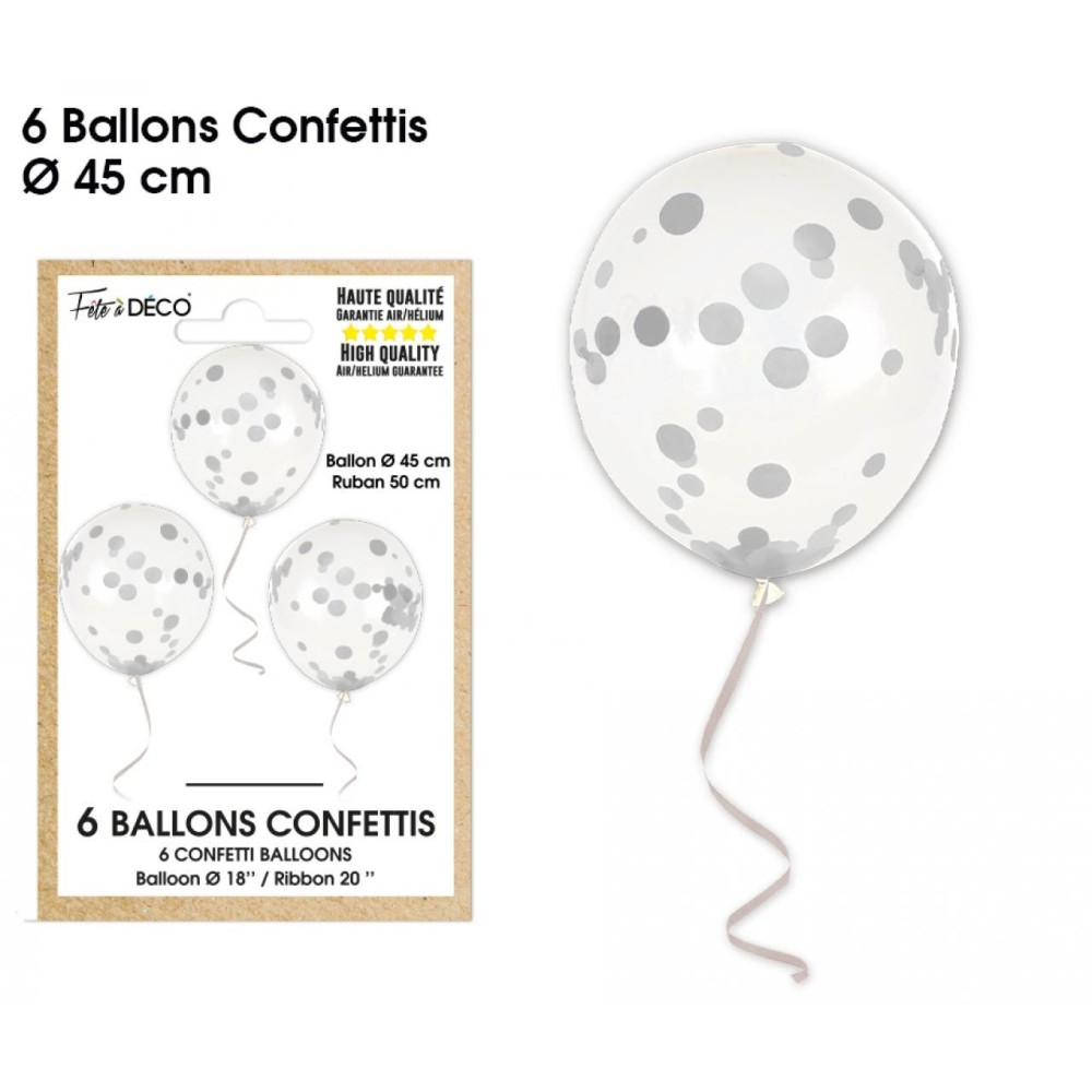 6 ballons confettis