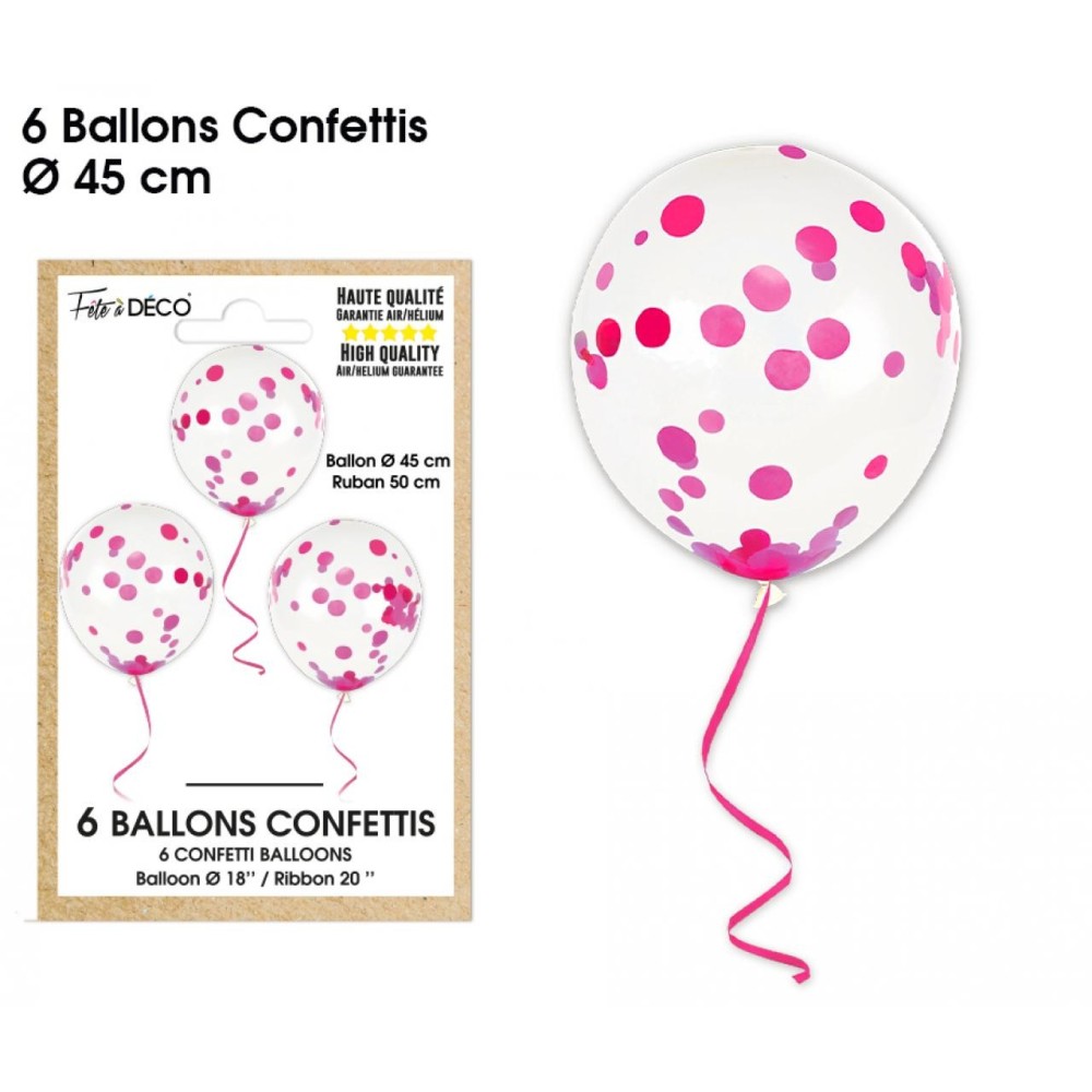 6 ballons confettis