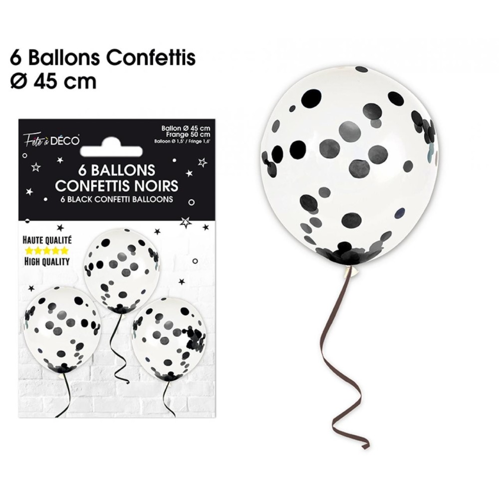 6 ballons confettis