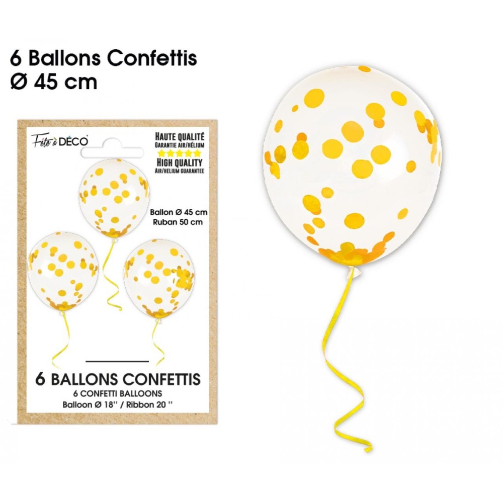 6 ballons confettis