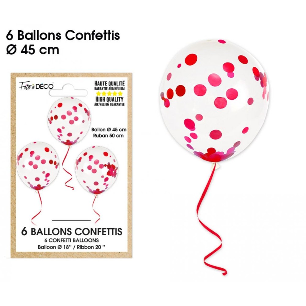 6 ballons confettis