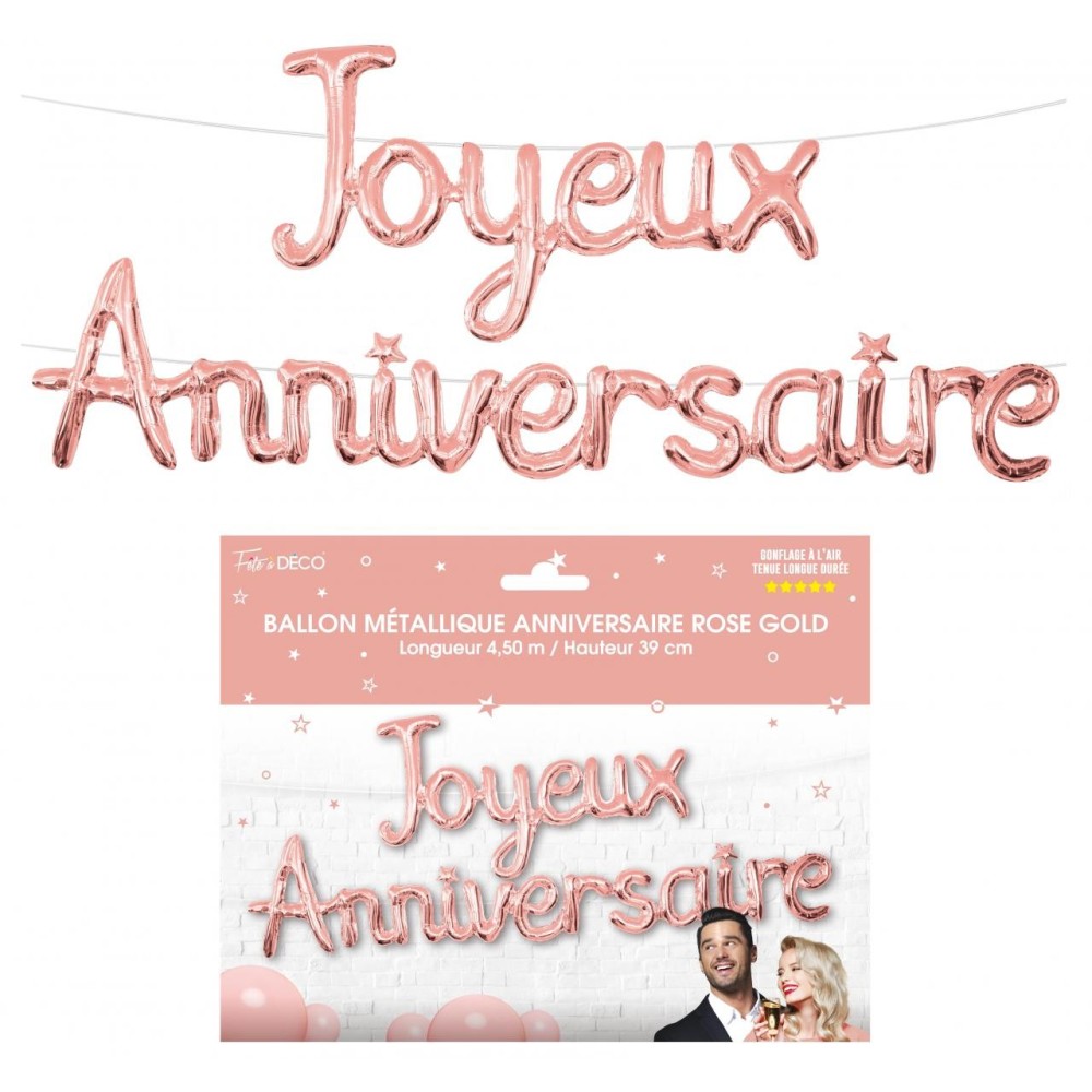 Guirlande ballons métallique Joyeux Anniversaire
