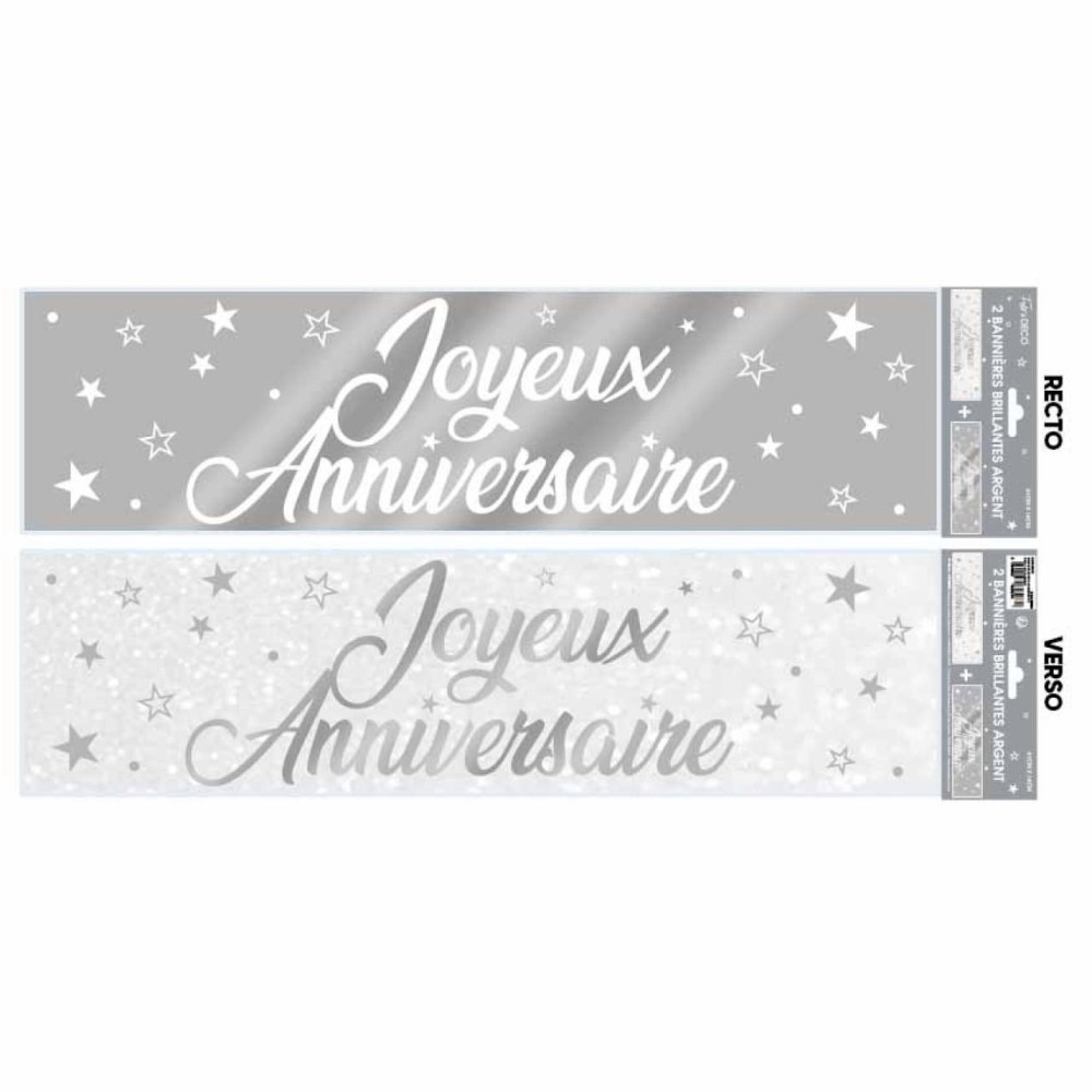 Bannière Joyeux Anniversaire métallique