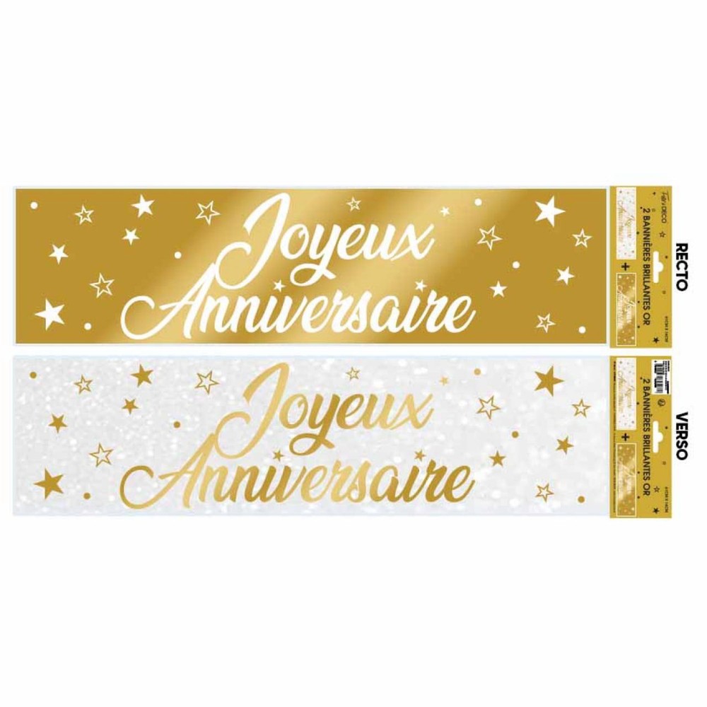 Bannière Joyeux Anniversaire métallique