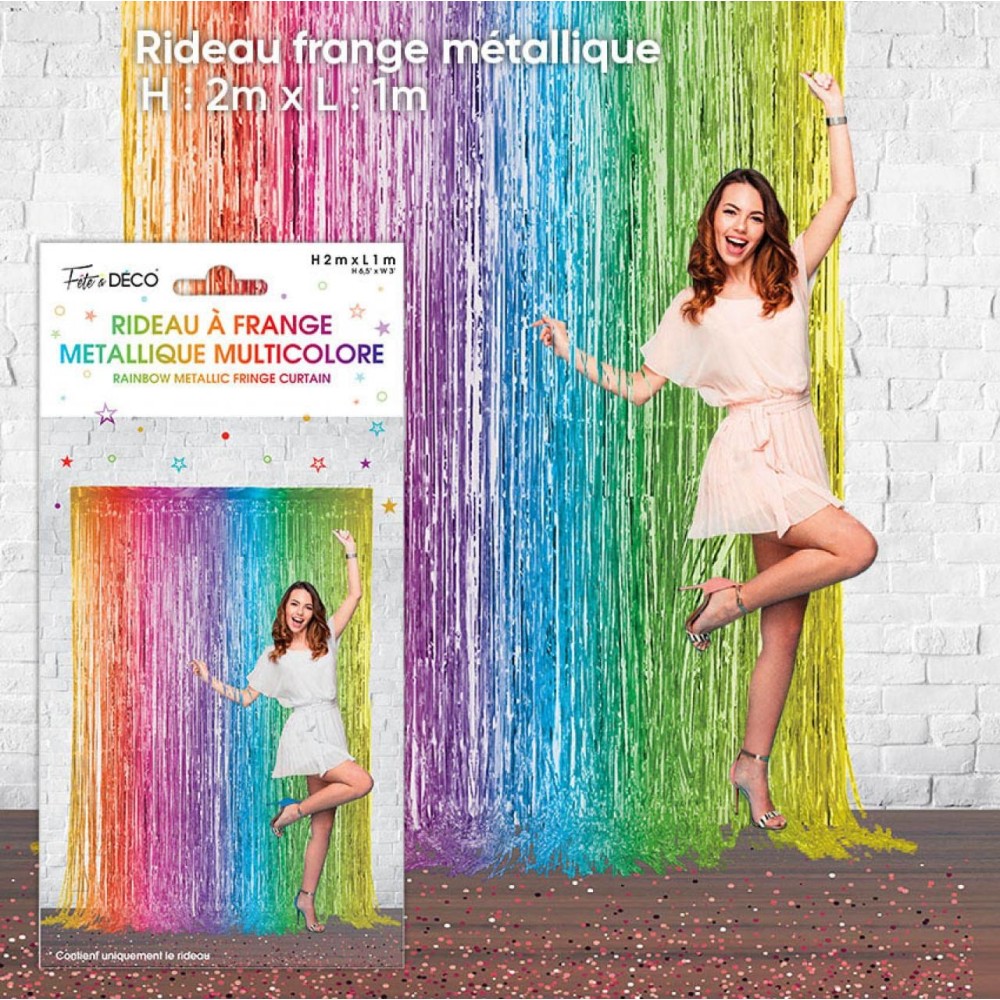 Rideau à franges métallique