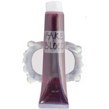 Dentier de vampire et tube de faux sang en gel pour Halloween