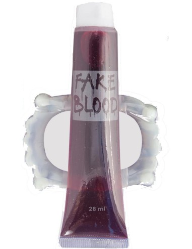 Dentier de vampire et tube de faux sang en gel pour Halloween