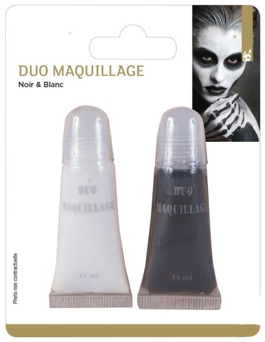 Duo maquillage fard gras noir et blanc