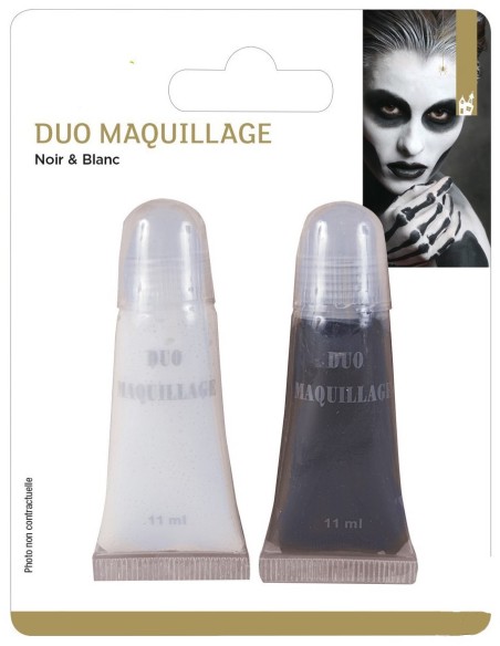 Duo maquillage fard gras noir et blanc