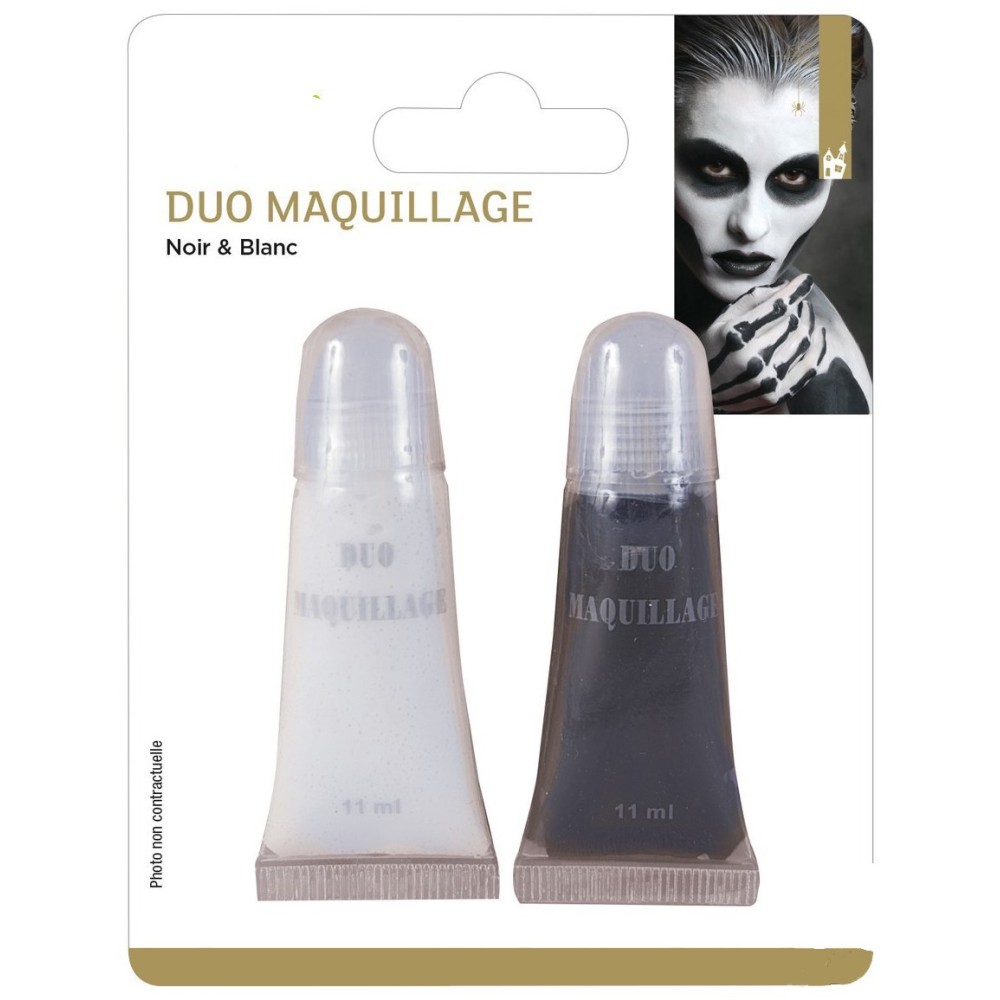 Duo maquillage fard gras noir et blanc