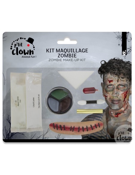 Set maquillage zombie avec cicatrice