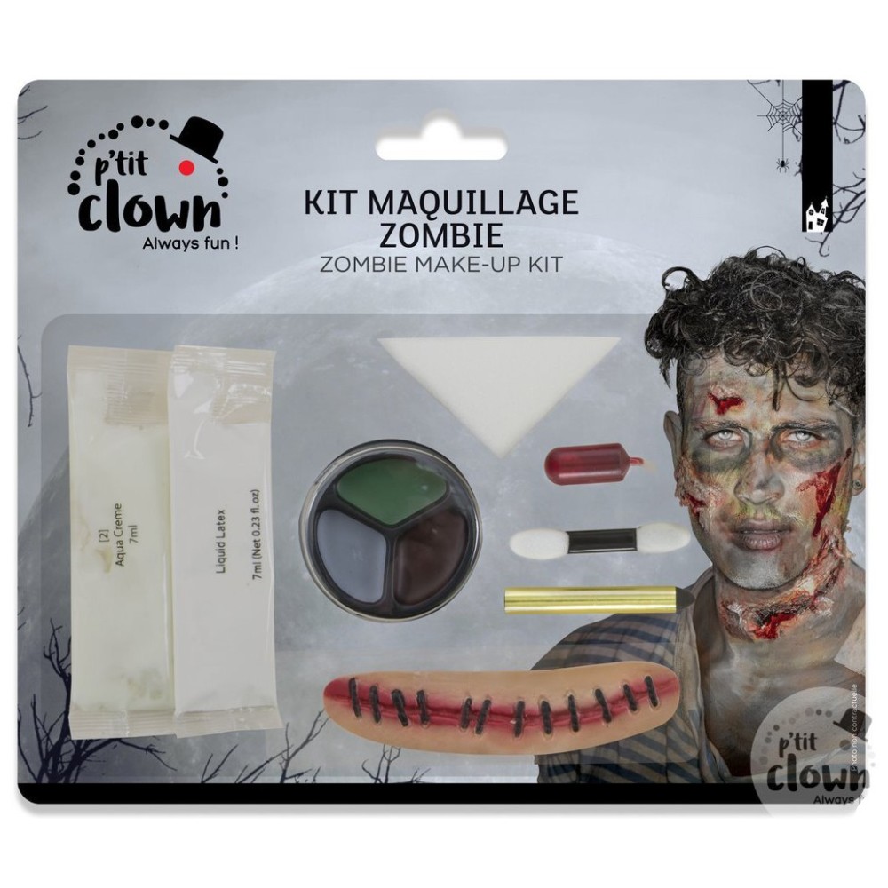 Set maquillage zombie avec cicatrice
