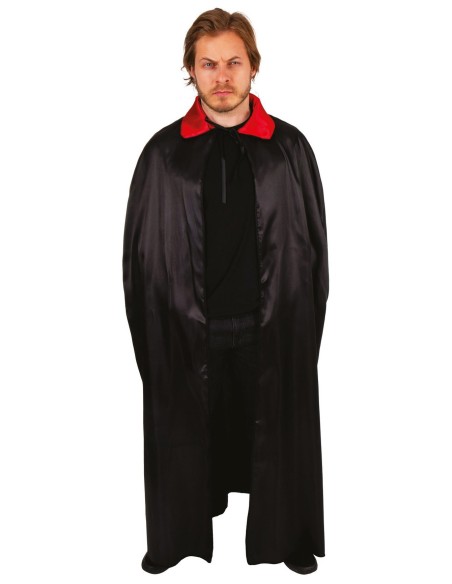 Cape satinée noire avec col
