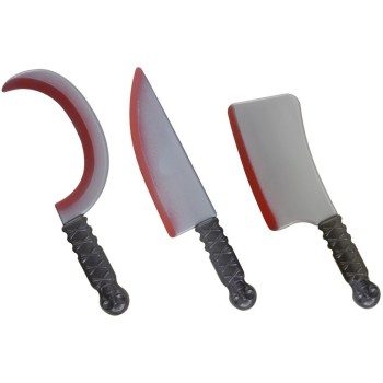 Fausse arme avec taches de sang pour Halloween