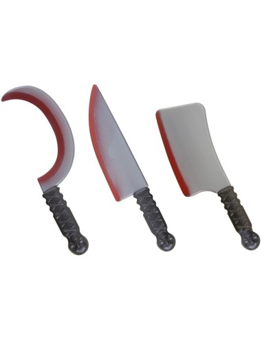 Fausse arme avec taches de sang pour Halloween
