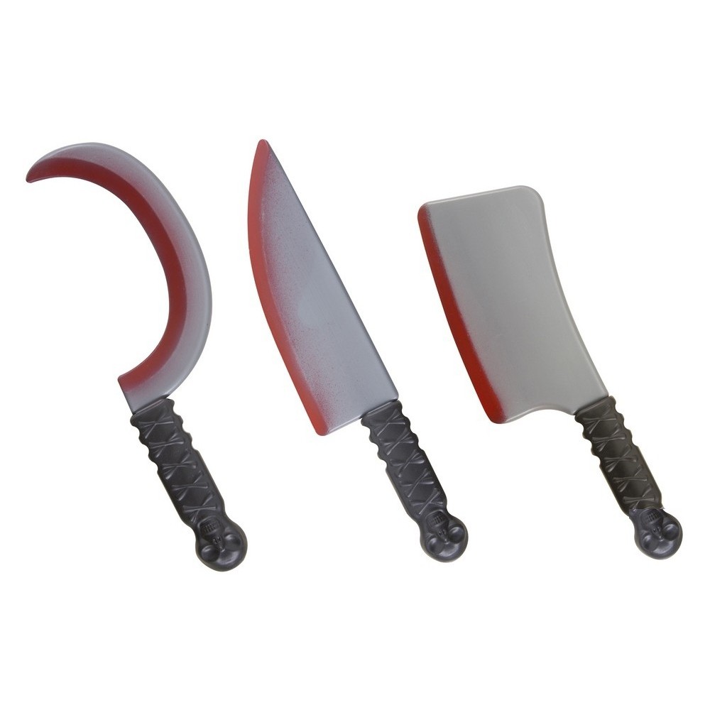 Fausse arme avec taches de sang pour Halloween