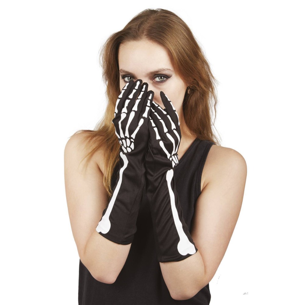 Gants longs squelette