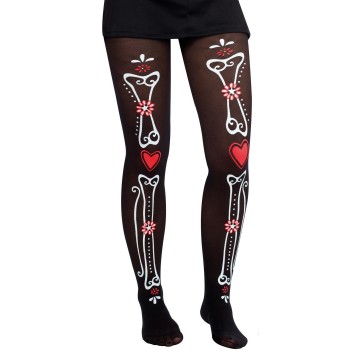 Collant motifs squelette day of the dead