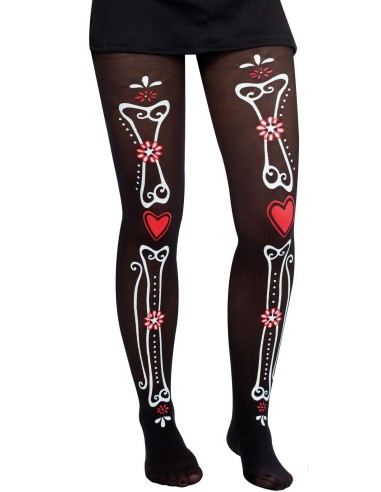 Collant motifs squelette day of the dead