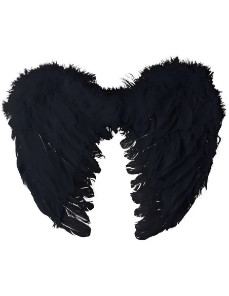 Ailes d'ange en plumes noires 40x32cm
