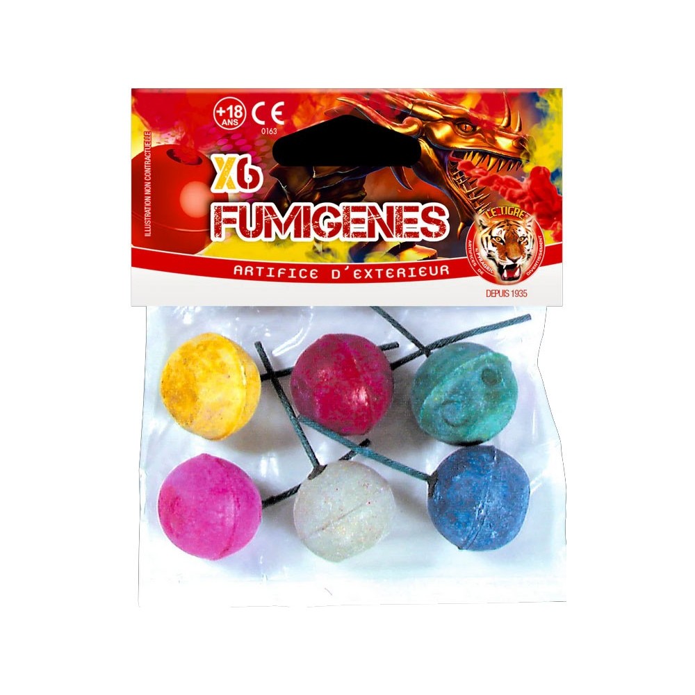 6 boules fumigènes couleur