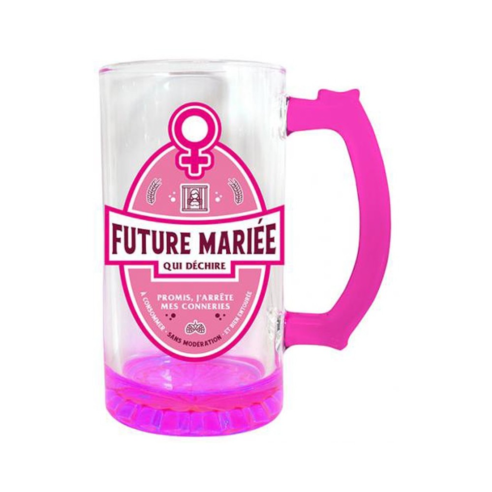 Chope à bière Future Mariée rose