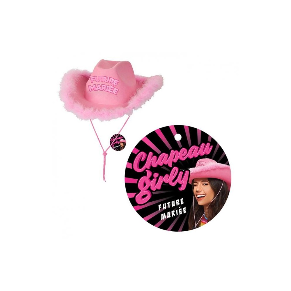 Chapeau girly Miss Future Mariée rose